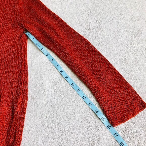 Eileen Fisher Terracotta Knit V-neck Sweater - Picture 7 of 13